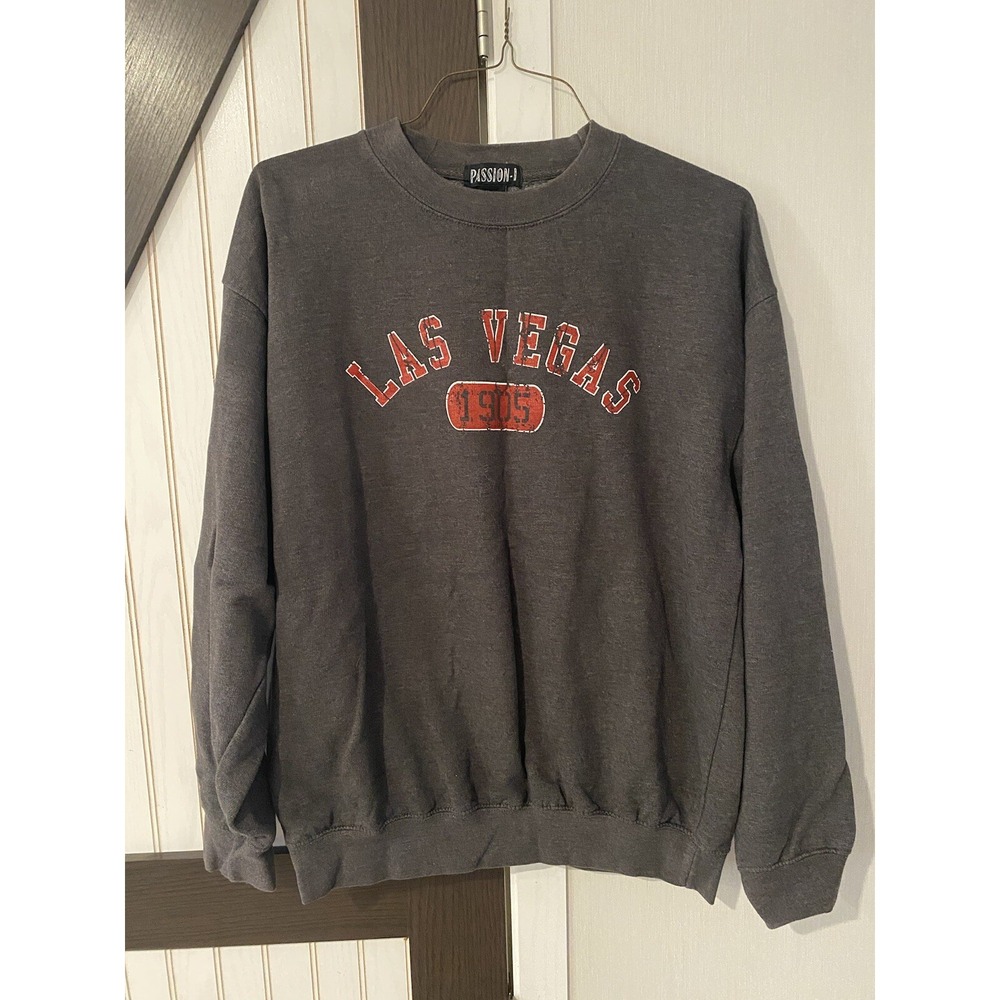 Passion-1 Las Vegas 1905 Gray Graphic Pullover Sweatshirt Womens Size Large